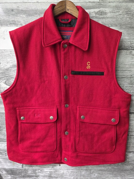 Wrangler Other - Wrangler Twenty X Calgary Stampede Rodeo Red Wool Lined Vest XL
